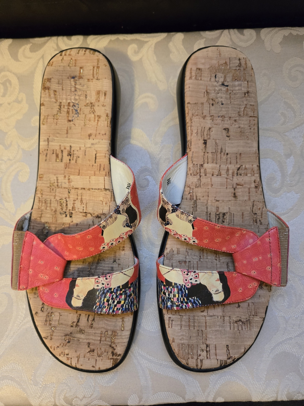 Women’s Coral Patterned Cork Slide Sandals